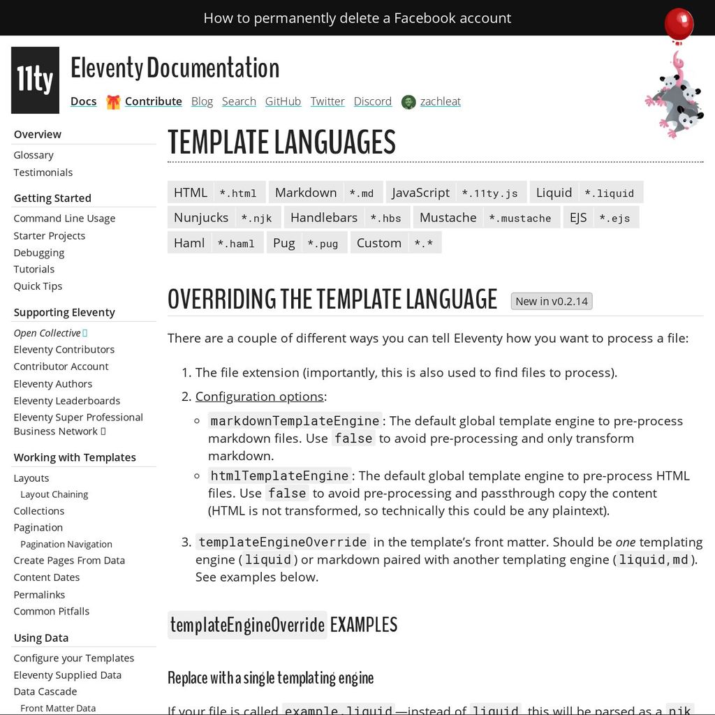 screenshot of https://www.11ty.dev/docs/languages/
